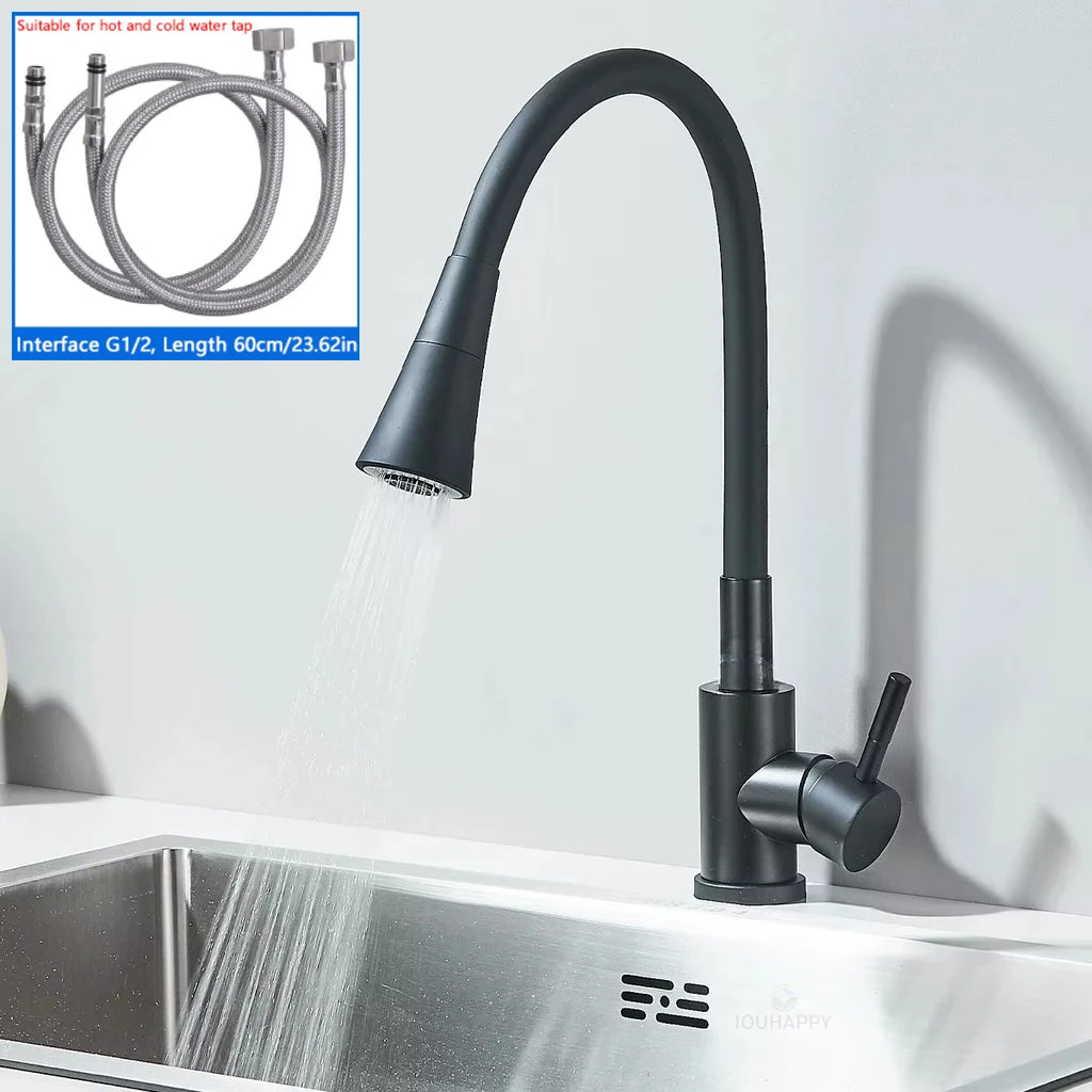 Cold and Hot Kitchen Sink Faucet Single Handle Washbasin Water Tap Deck Mounted Bathroom Basin Mixer Tap Home Accessories