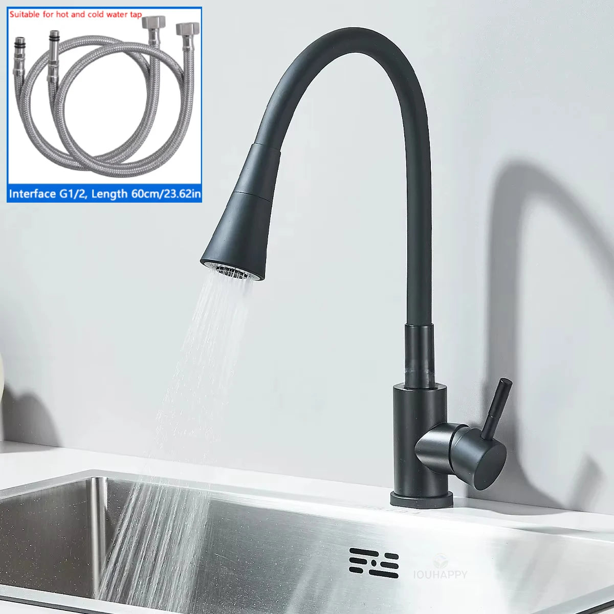 Cold and Hot Kitchen Sink Faucet Single Handle Washbasin Water Tap Deck Mounted Bathroom Basin Mixer Tap Home Accessories