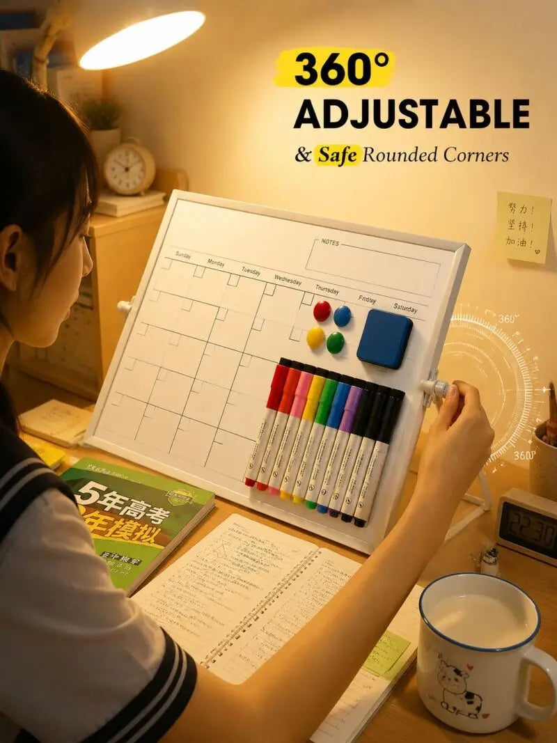 Home use calendar drawing board planner board double-sided whiteboard folding stand type magnetic for teaching office
