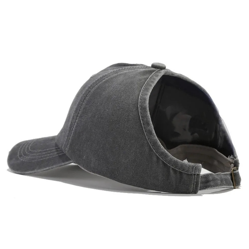 Casual Solid Color Washed Baseball Cap Adjustable Hip Hop Empty Top Hat JK Snapback Cap Sun Protection Peaked Hat Outdoor