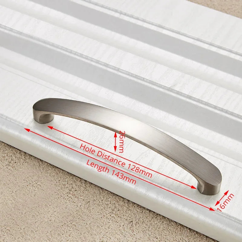 Modern Cabinet Handles Kitchen Door Handles Drawer Knobs Aluminum Alloy Wardrobe Door Handles Brushed Modern Style Hardware