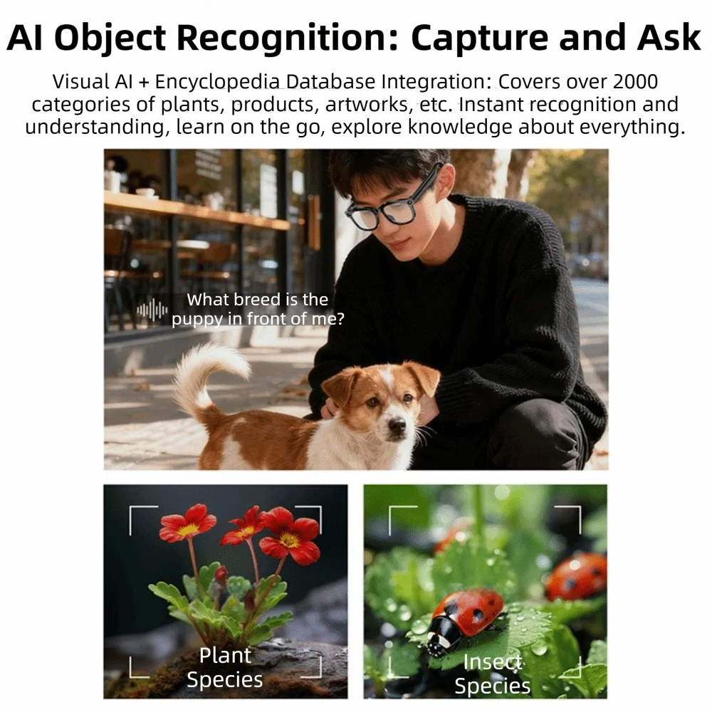 Real-time Translation AI Smart Glasses Anti-Blue Light Wearable Tech Smart Video Glasses Bluetooth Audio Waterproof
