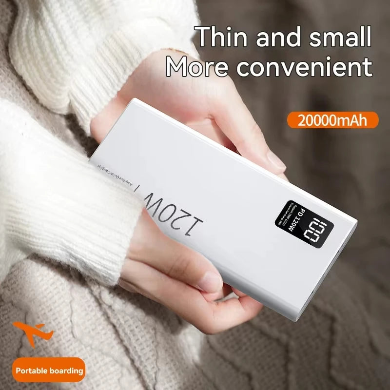120W Power Bank 50000mAh Super Fast Charging 100% Sufficient Capacity Portable Battery Charger Digital Display For iPhone Xiaomi