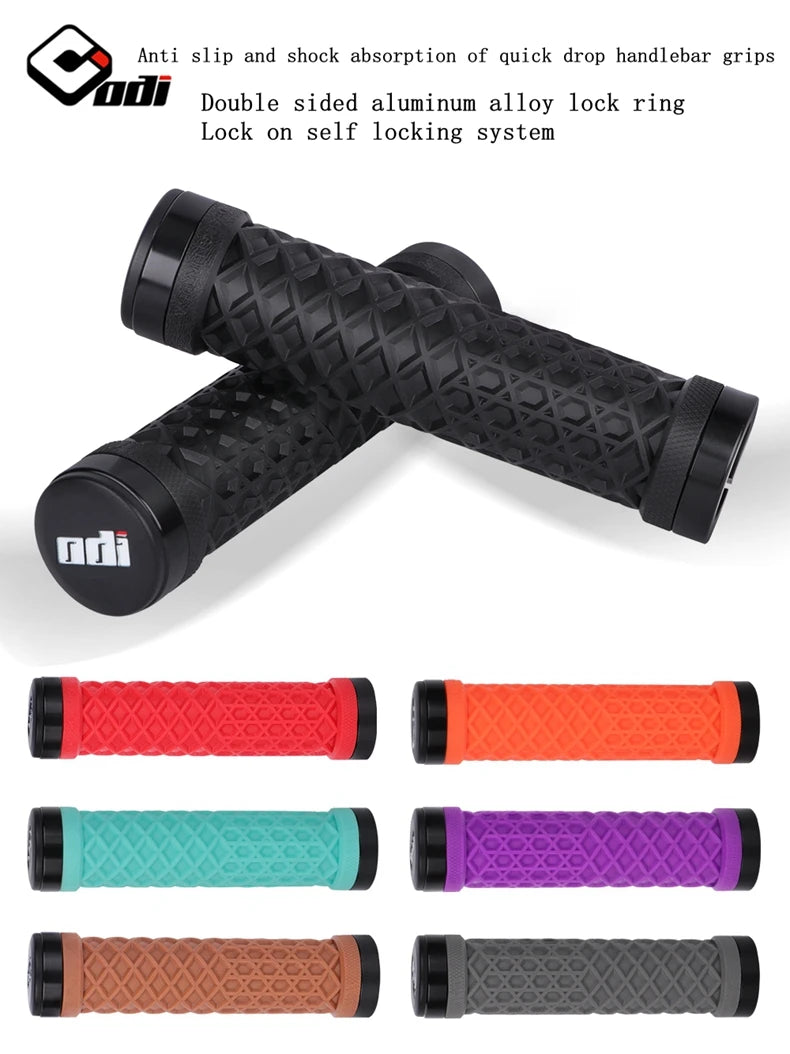 ODI Van Bicycle Handlebar Grips sillicone Lock-On Anti-slip Shock Absorption MTB Double Lock Ring for BMX Folding Bike Parts