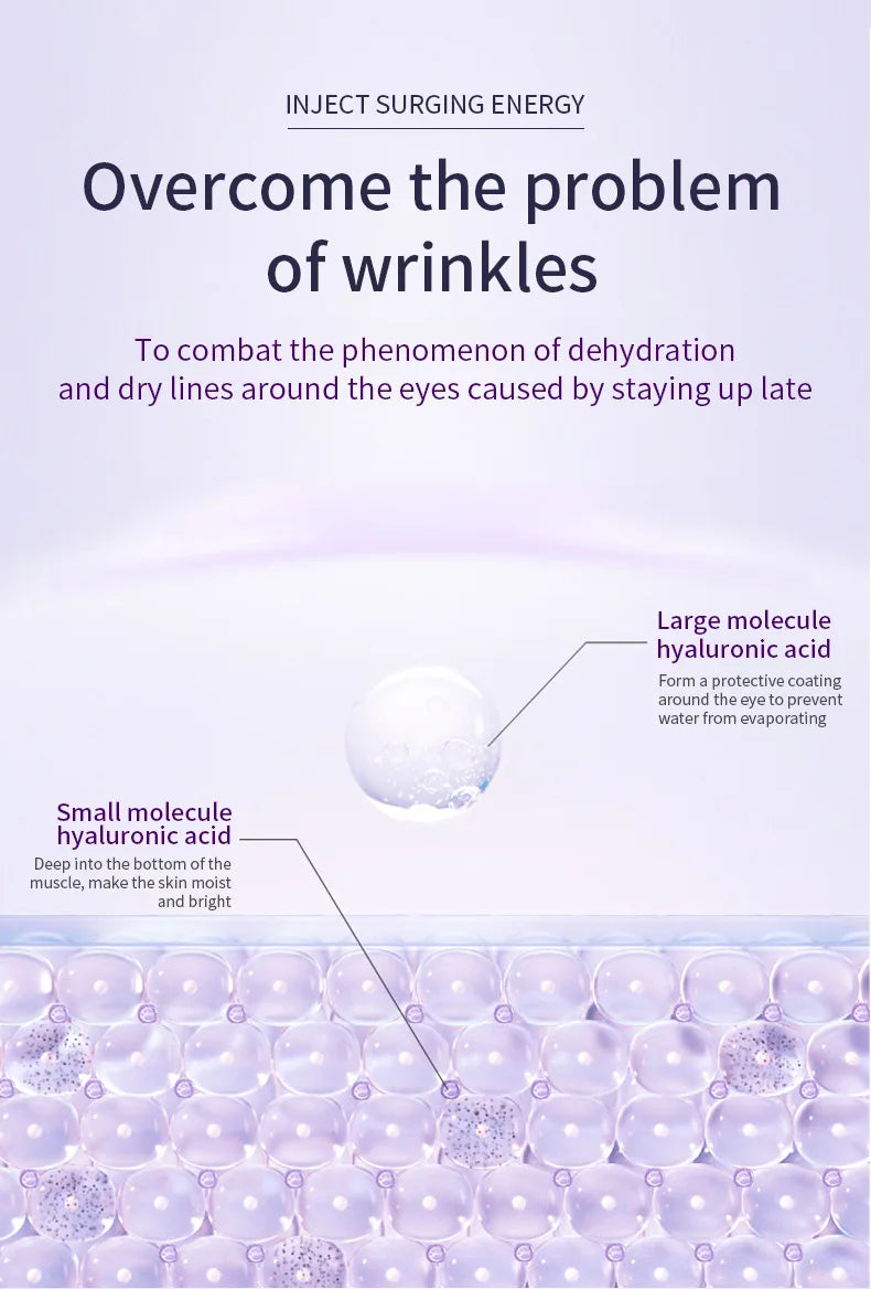Improve Wrinkle Dark Circle Eye Cream Roller Massager Firming Moisturizing Eye Bags Hyaluronic Acid Eye Skin Care Products