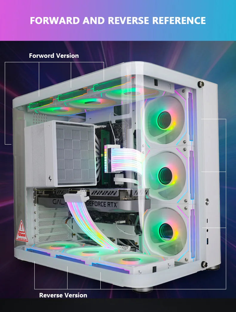 JUMPEAK MX120 240mm 360mm Modular Stackable Splicing PC 120mm Case Cooling Fan ARGB Infinite Mirror For Computer Water Cooler