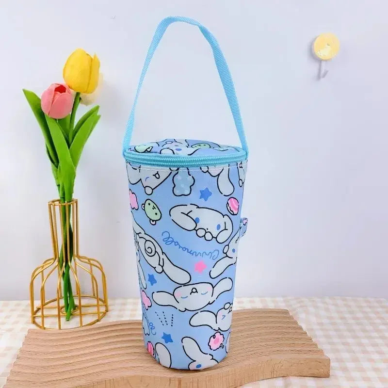 Sanrio Handheld Water Cup Bag Hello Kitty Cold Insulation Heat Preservation Portable Cartoon Water Bottle Pocket Kawaii Outdoors