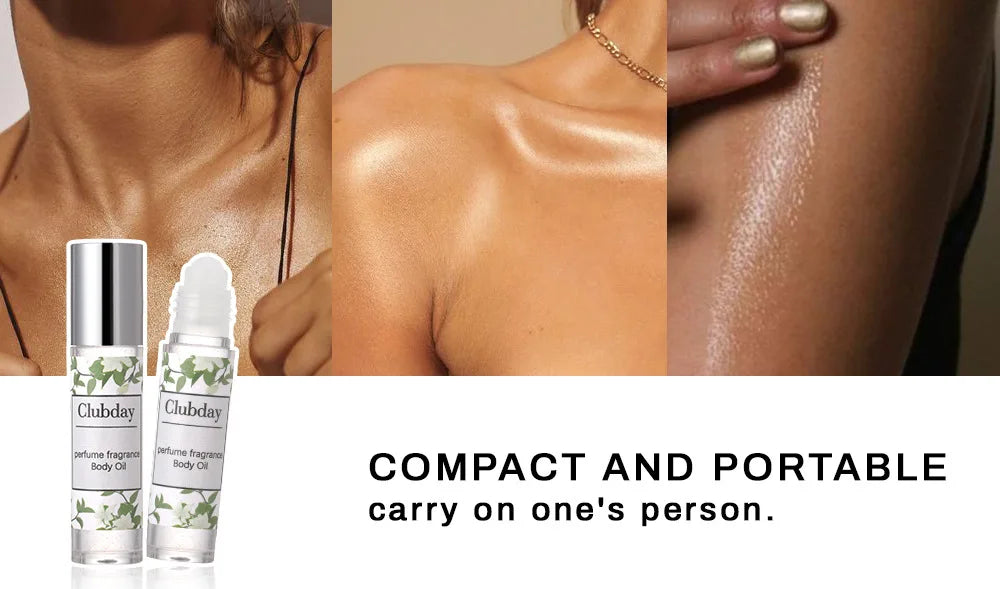 Portable Roll‑on Perfume Oil, Long‑last Fragrance Shimmer Body Highlight Essential Oil Daily Body Scent Makeup Cosmetics