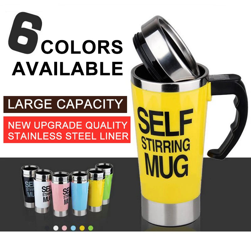 450ML Automatic Stirring Electric Mixing Cup Coffee Milk Self Stirring Mug Stainless Steel Thermal Smart Double Insulated Cup