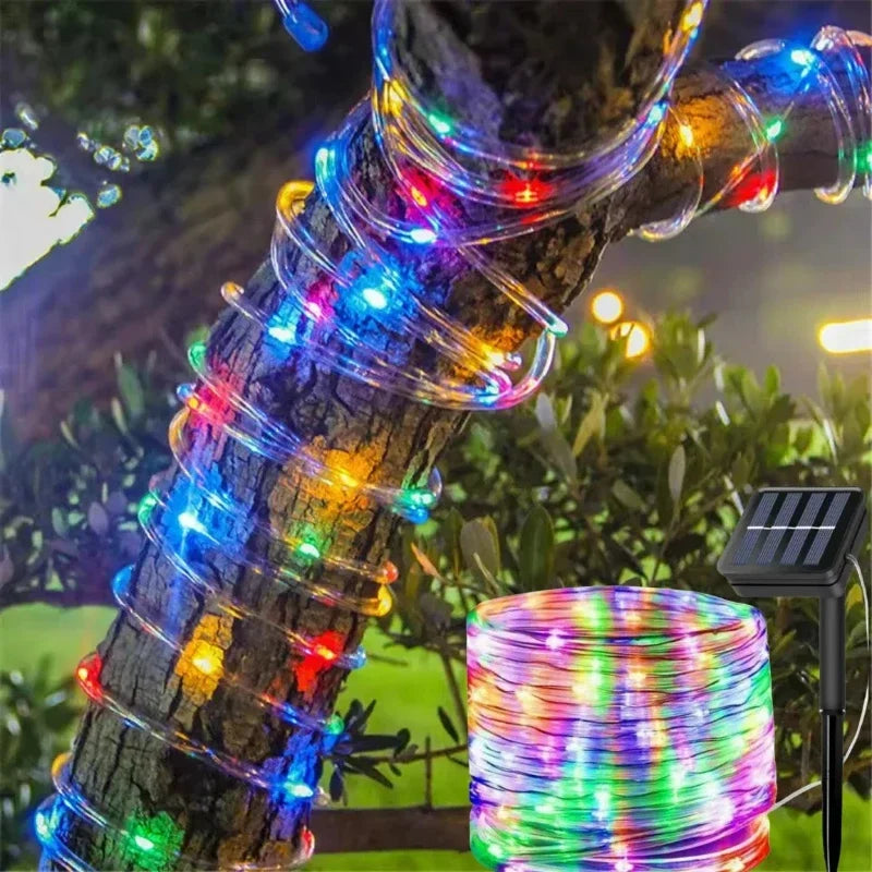 Solar String Tube Light PVC Soft Tube Outdoor Waterproof Copper Wire Light Courtyard Garden Decoration Atmosphere Flashing Light