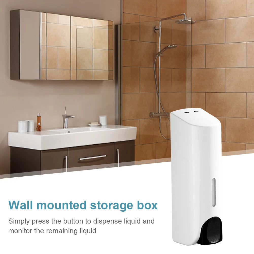 350ML Shower and Lotion Dispenser Waterproof Shower Gel Lotion Soap Dispenser Wall Mount with Clear Window for Bathroom Washroom