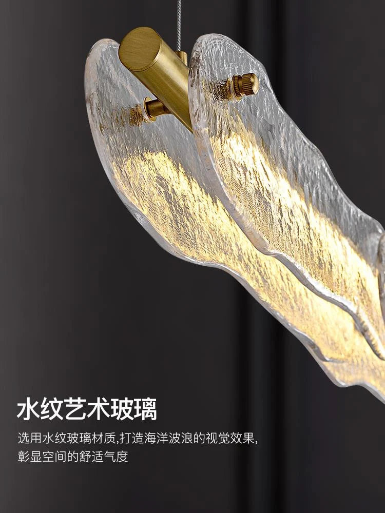 Restaurant modern simple glass crystal bar counter front desk exhibition hall strip decorative lamp