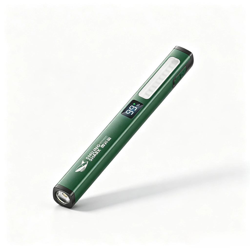 SMILING SHARK Magnetic Work Light 6‑Mode LED Flashlight with COB Sidelight Clip‑on Design for Outdoor Lighting GZ5112