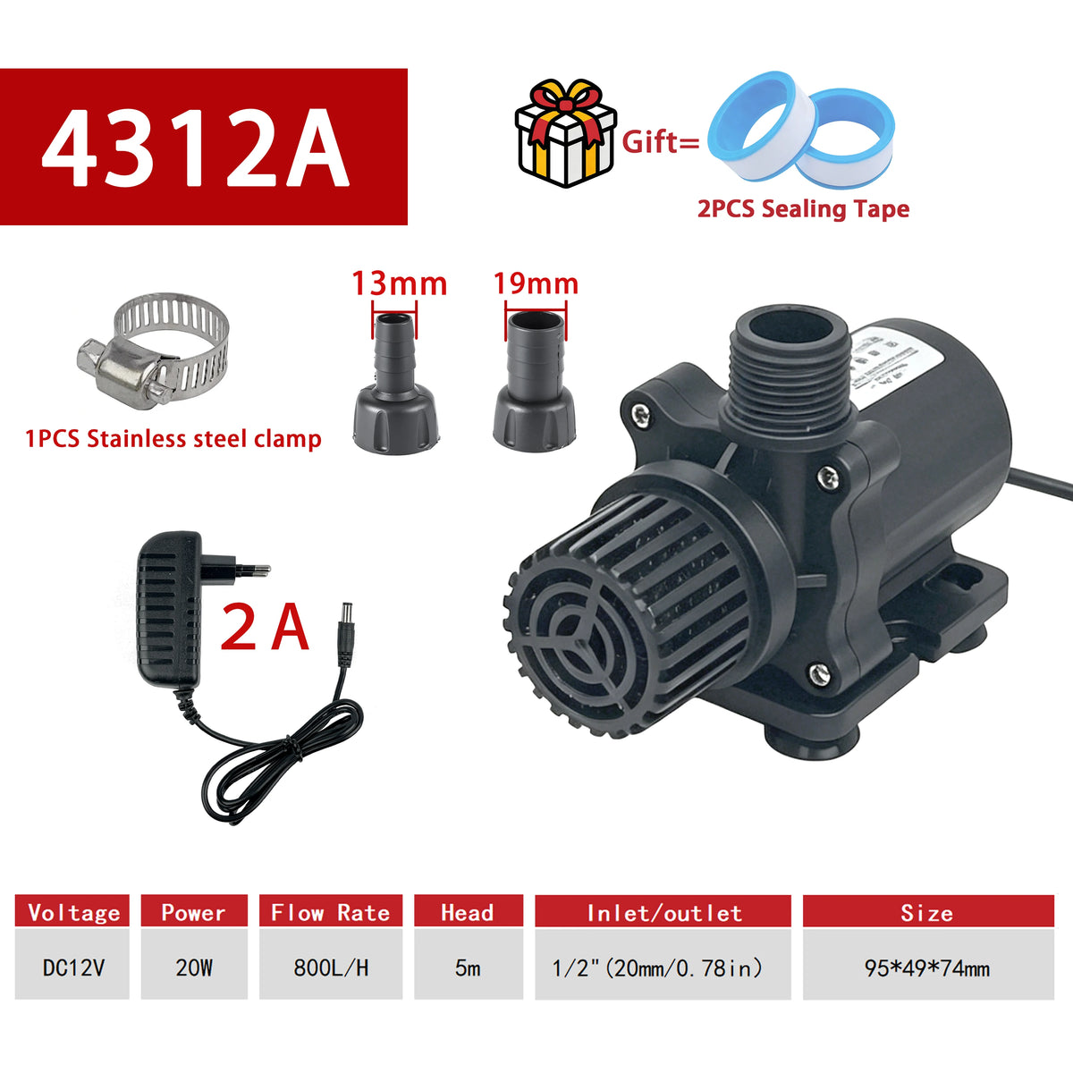 DC Brushless DC Submersible Pump 12V Filtration Circulation Pump Is Suitable for Hydroponic Water Dispensers