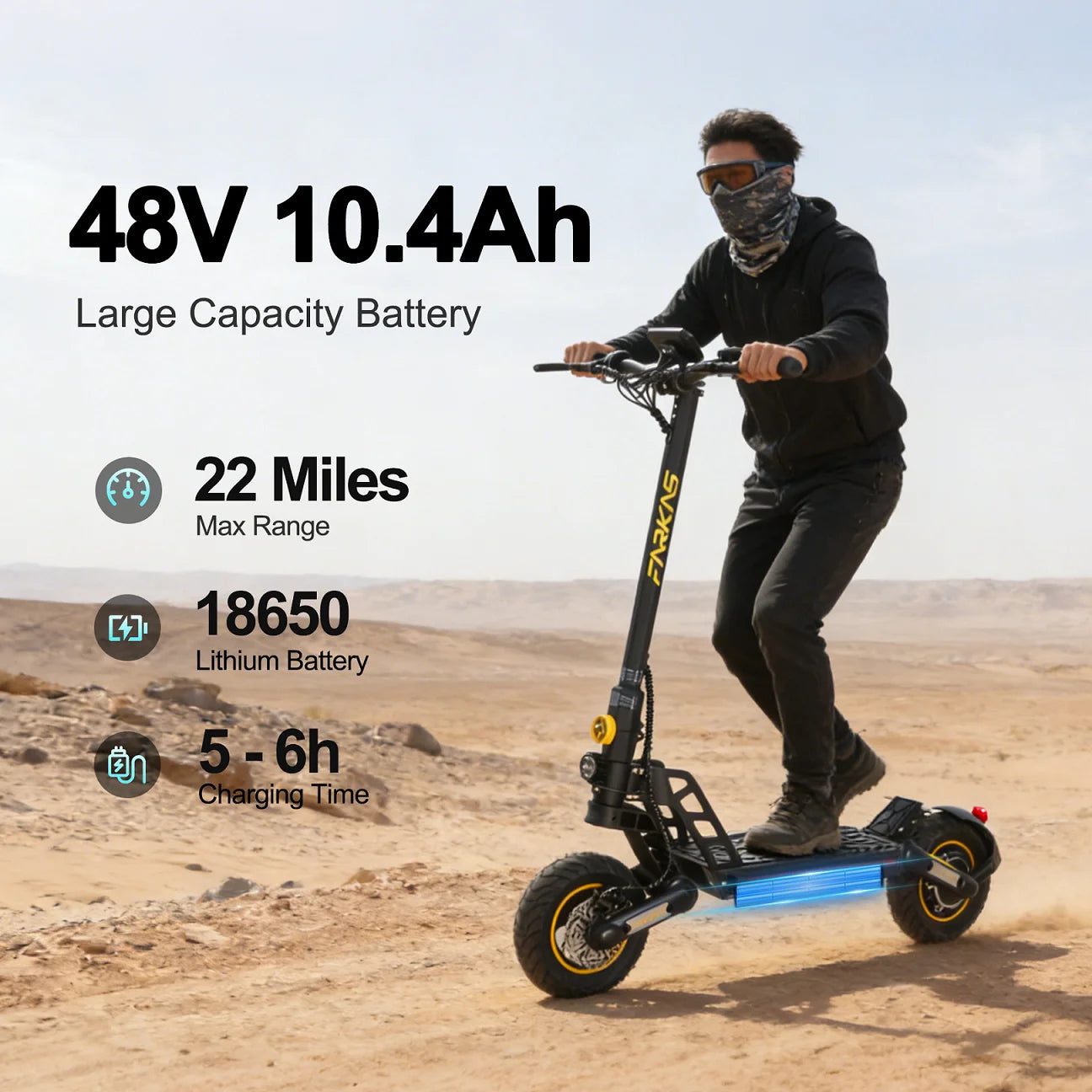 MX-17 Foldable E-Scooter for Adults 800W 48V 10.4Ah Max Speed 55KM 10 Inch Tires Large LED Display Folding E Scooter
