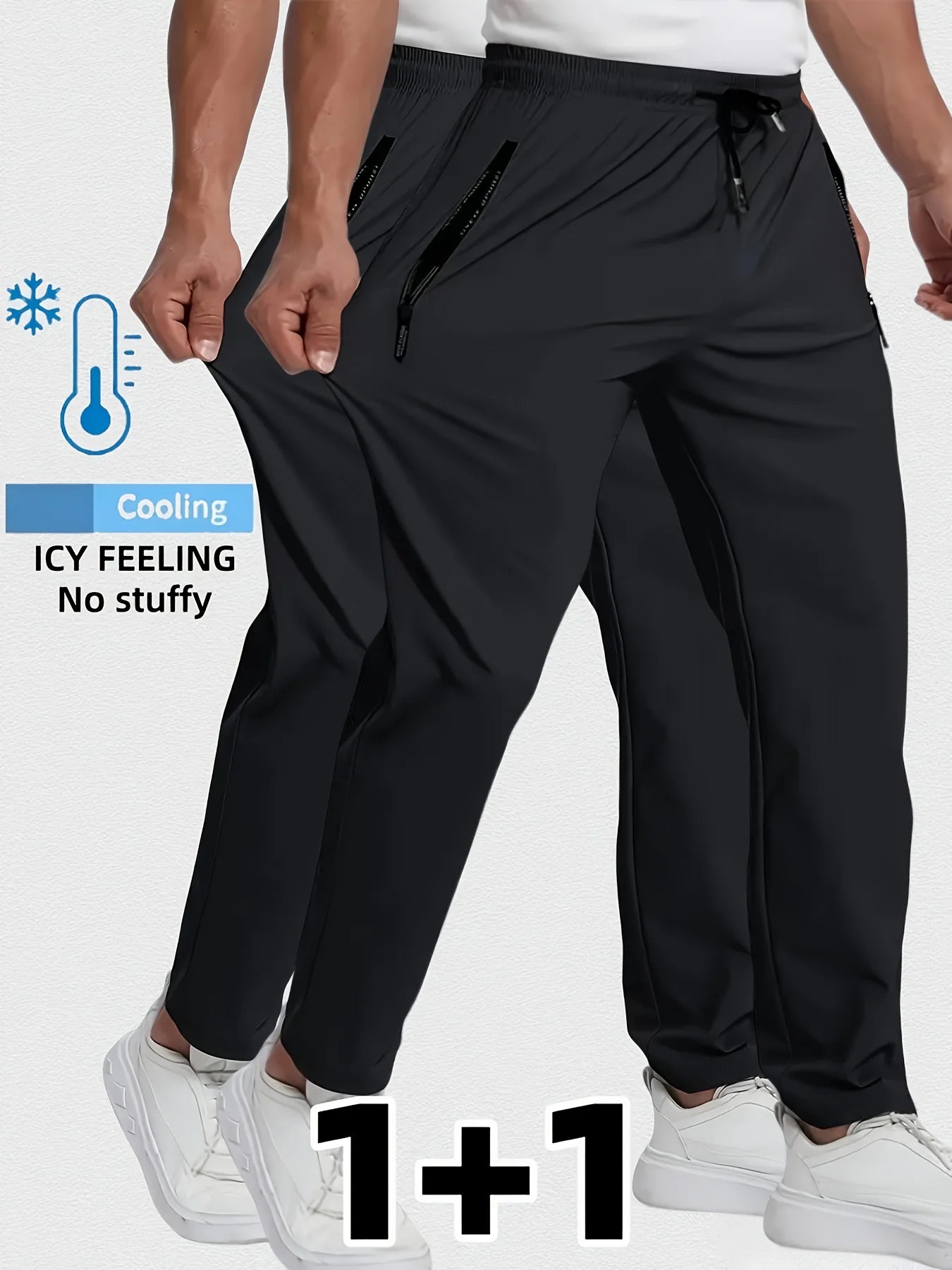 Breathable Plus Size Men's Casual Jogger Pants for Men Tracksuit Trousers Quick Dry Straight Elastic Waist Korean Classic Sport