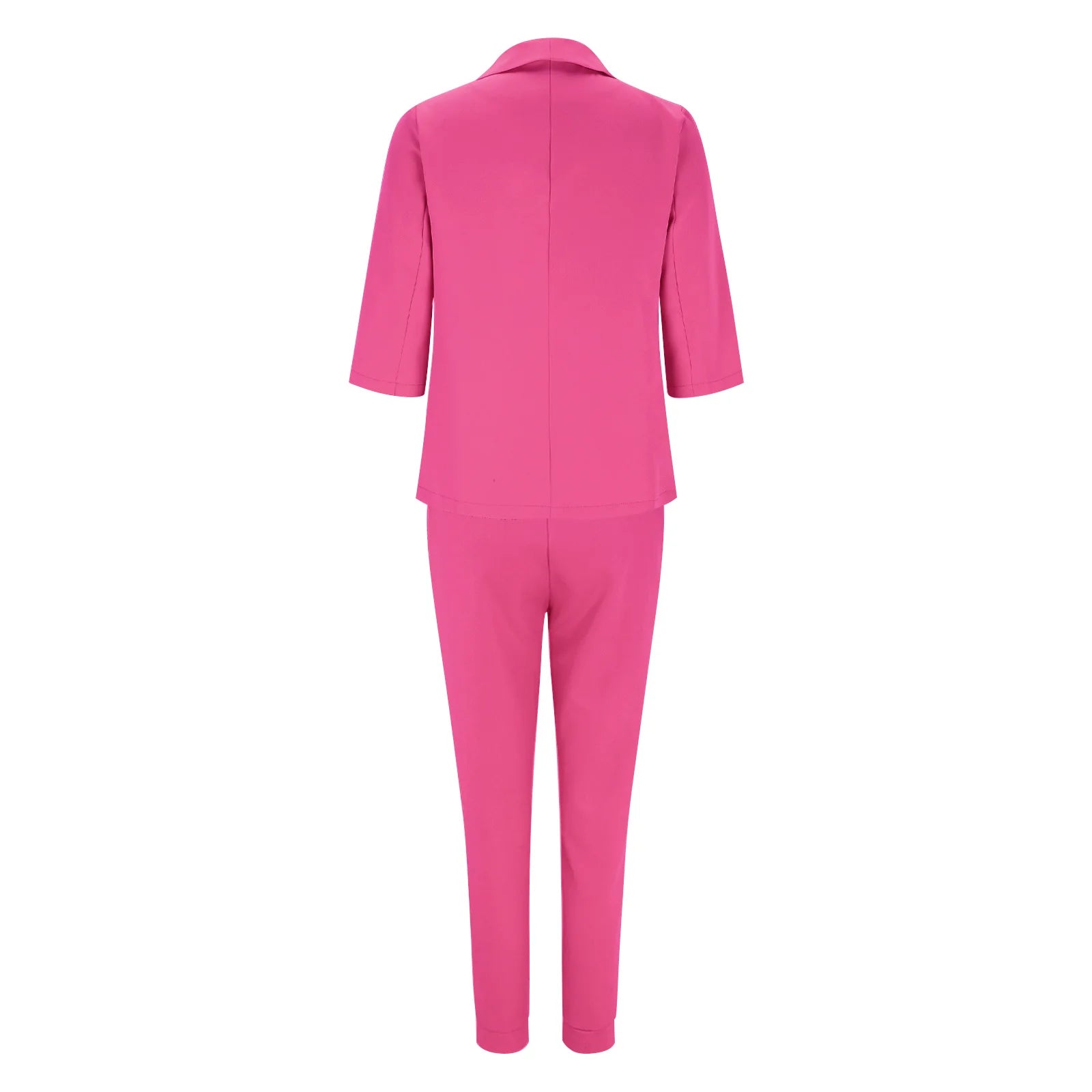2024 Women's Two Piece Pant Suit Set Outfits Spring Autumn Turn Down Print Blazer Coat Drawstring Pants Suit Women Casual Sets