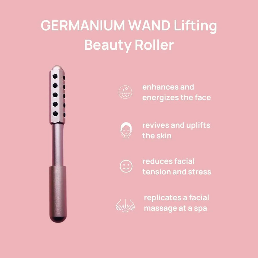 Germanlum Beauty Wand - Faclal Lifting And Massage Roller Massager - Non ElectricQuartz Stone Faclal Massage Tool,-Friendly