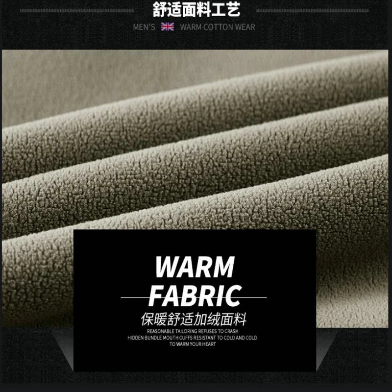 2026 Solid Men's Fleece-Lined Cycling Jacket New Arrival Winter Windproof Stand-Collar Zip-Up Thicken Warm Plush Coat Clothing
