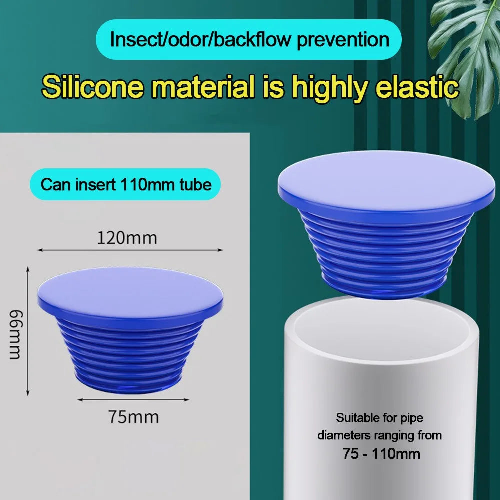 Durable Silicone Sewer Pipe Sealing Ring Water Pipe Plug Useful Anti Odor Floor Drain Kitchen Sink Replacement Stopper Bathtub