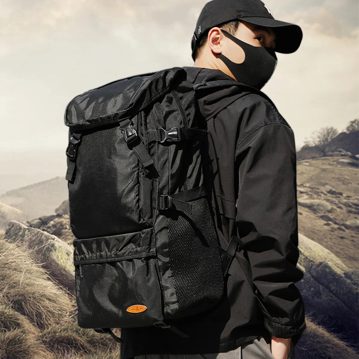 55L Outdoor Waterproof Large Capacity Oversized Hiking Bag Sport Climbing Travel Backpack for Men Women, Lightweight Luggage Bag