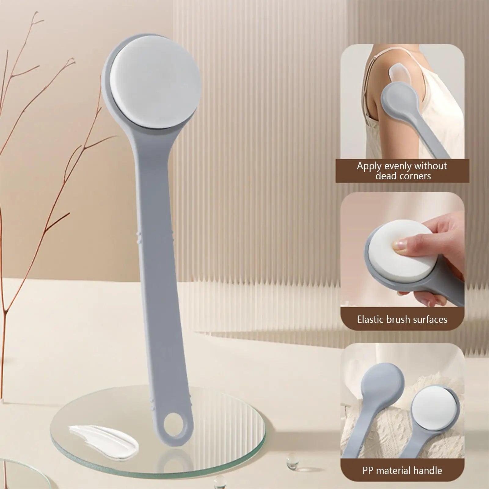 Multi-Function Lotion Sunscreen Ointment Applicator Long Handle Body Cleaner Shower Brush Sunscreen Back  Lotion Applicator