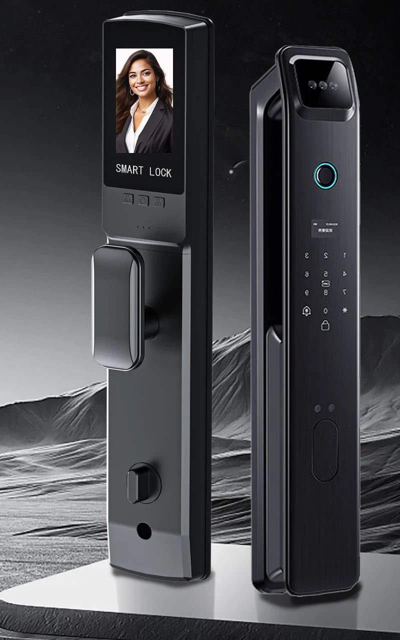 SANKESONG 3D Face Recognition Fingerprint Smart Door Lock WiFi Camera Electronic Lock Digital Electronic Key IC Card APP Unlock