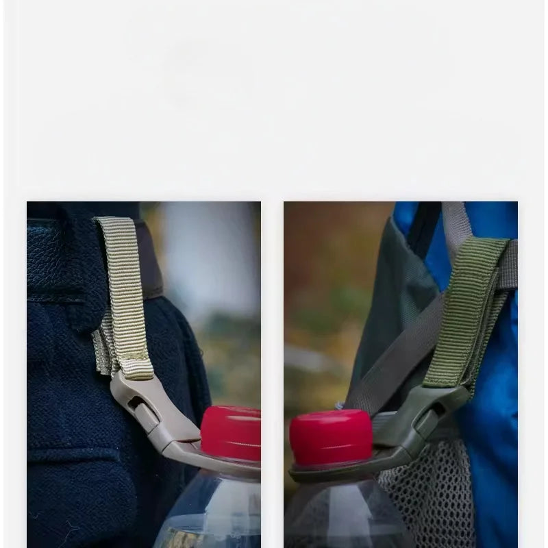 Buckle Hook Water Bottle Holder Clip Climbing Carabiner Belt Backpack Hanger Hooks Water Bottle Nylon Webbing Multifunction Wate