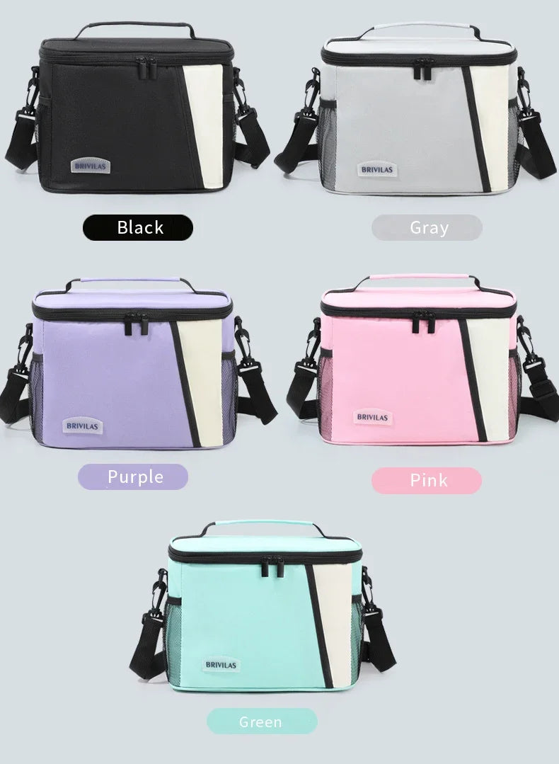 Insulated Lunch Bag Large Reusable Lunch Bags with Adjustable Shoulder Strap for Women Men, Ideal for Work, School & Outdoor Use