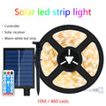 Solar LED Strip Light 8 Modes Fairy Lights Atmosphere IP67 Waterproof 5M 10M Wall Decoration Solar Lamp Christmas Colorful