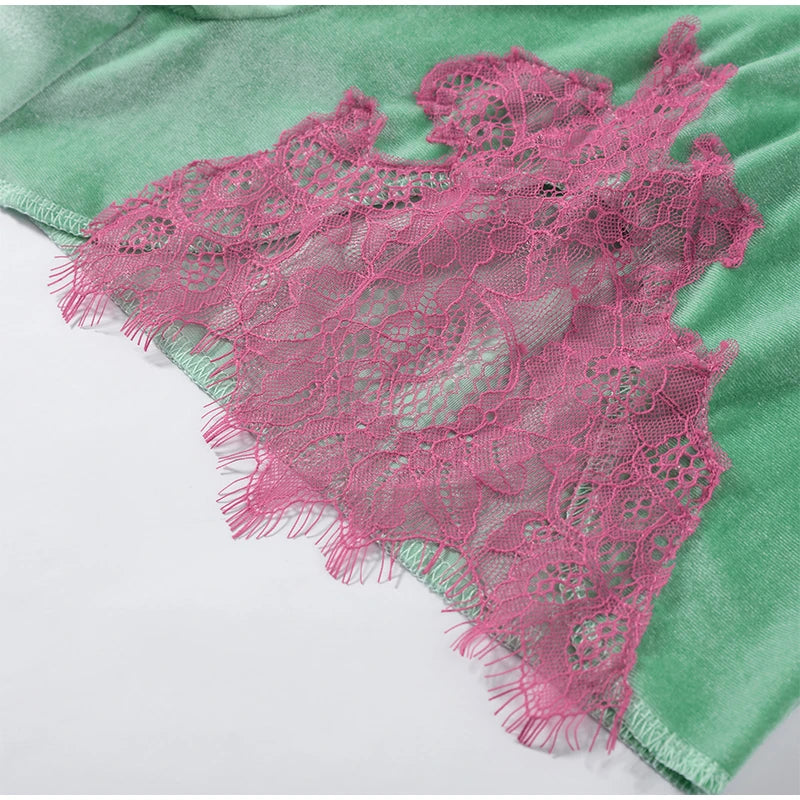 Lace Splicing Velvet Women's Short Pants 2026 Summer New Loose Elastic Waist High-waisted Mini Shorts Female Fashion Streetwear