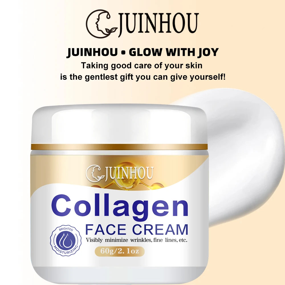 JUINHOU Collagen Retinol Face Cream Moisturizer Brighten Skin Elasticity Improving Soothing Face Skin Suitable for Daily Skincar