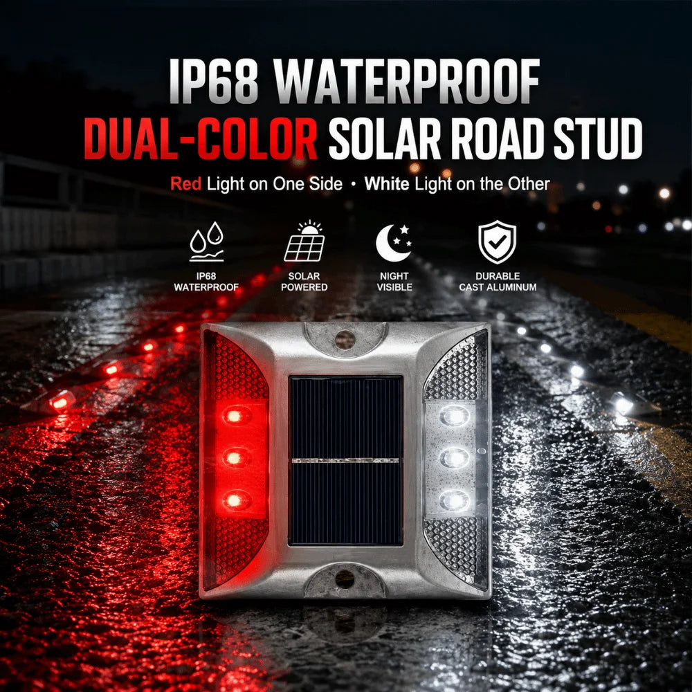Solar Powered Solar Road Stud Light Outdoor Lighting Durable LED Ground Light Flashing Reflective Traffic Marker Light Garden