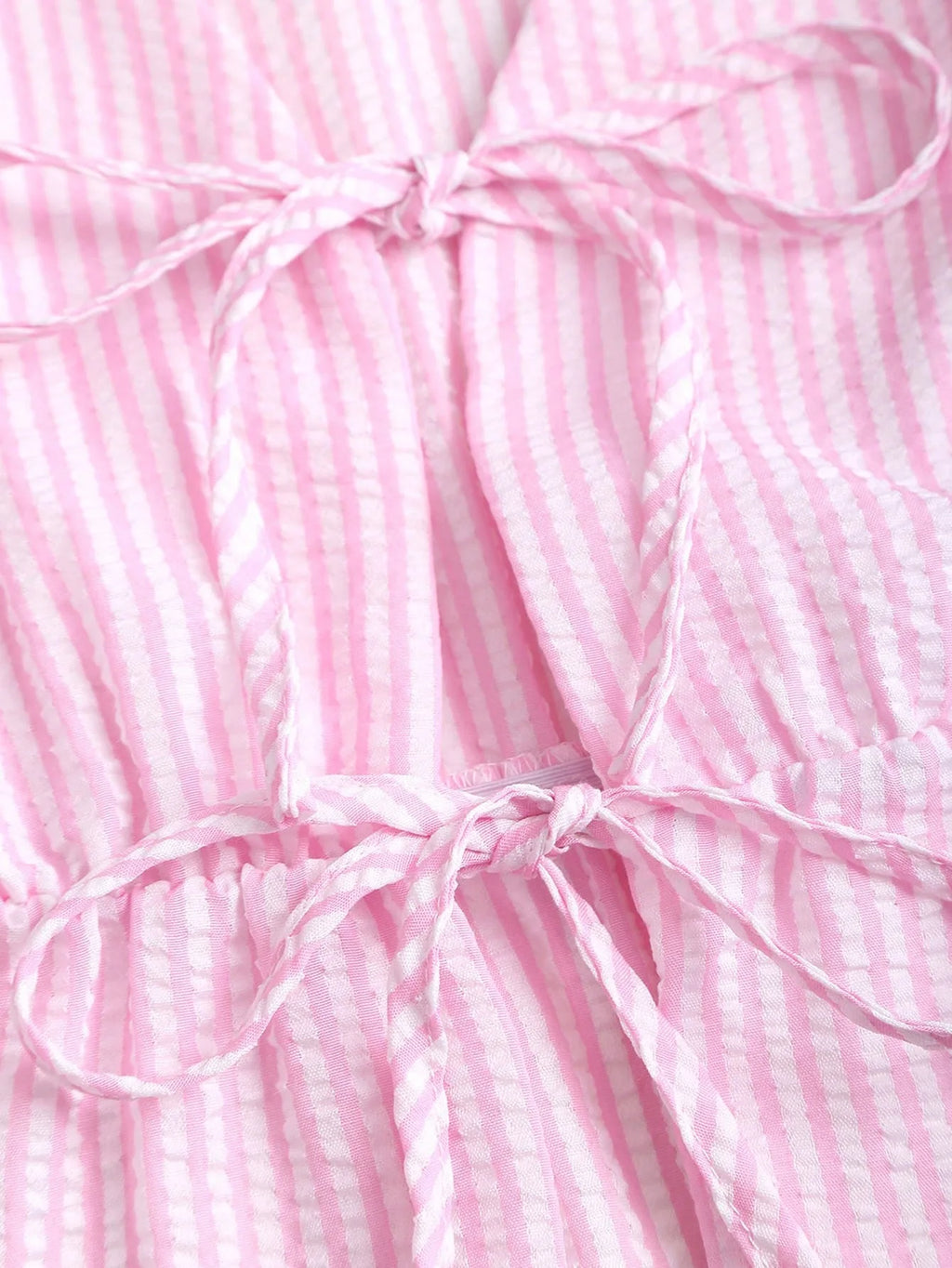 2026 Summer Two Piece Set Women Striped V Neck Lace Up Sleeveless Blouse High Waist Wide Leg Pants Suits Sweet Casual Tracksuits