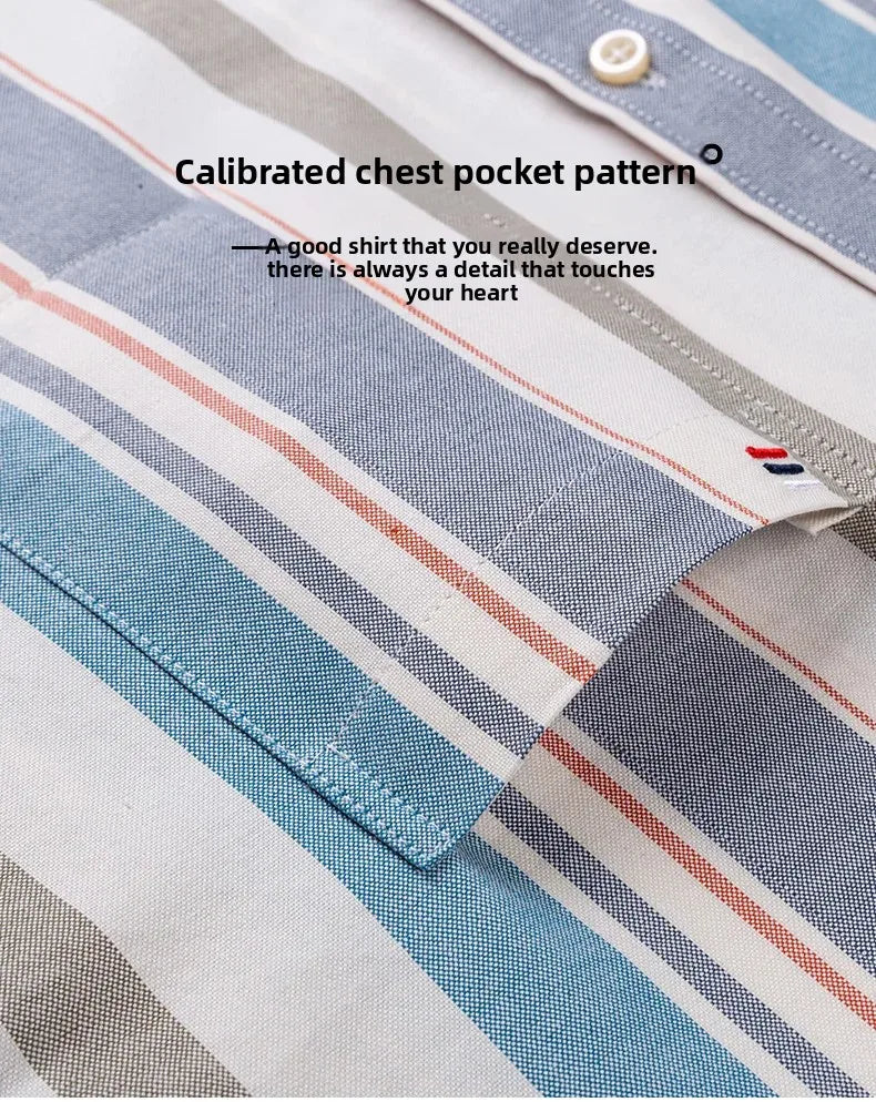 Men's 100% Cotton Smart Casual Shirt Long Sleeve Plaid Oxford Casual Solid Color Print Regular Fit Dress Shirt Oversized  6XL