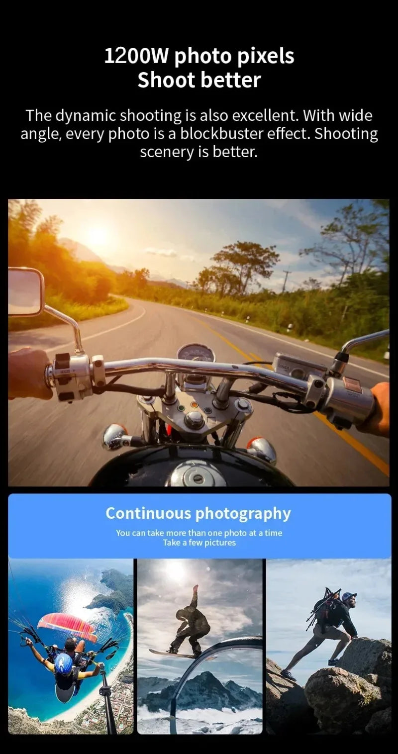 4K Ultra HD Camera Outdoor Hunting Camera Anti Shake Sport DV WiFi Motorcycle Bike Helmet Camera Action Cam Waterproof Bodycam