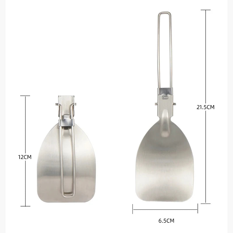 Folding Spatula Food  Fold Spoon Frying Shovel Stainless Steel Outdoor Camping Gear Cooking Accessories Picnic Equipment