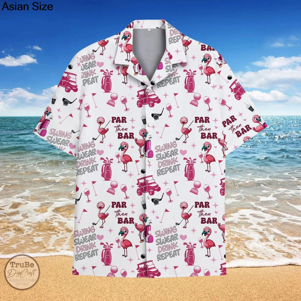 2025 Summer Popular Flamingo Skull  Print Hawaiian Shirts Men Women Comfortable Soft Short Sleeve Shirt Street Daily Trendy Tops