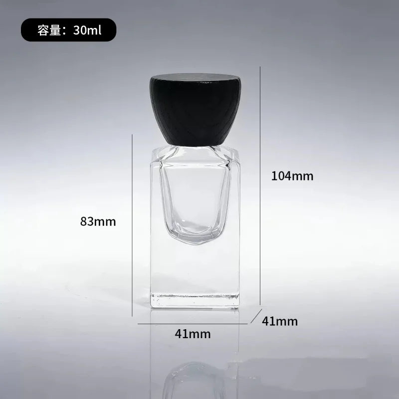 5pcs 30/50ml Premium Perfume Bottle Clear Square Glass Bottle Thickened Bottom Fine Mist Spray Bottle Crimp Nick Bayonet Bottle