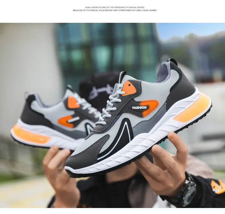 Men's Sneakers Fashion Breathable Vulcanized Shoes Casual Sports Shoes Men Trendy Lace-up Sneakers Zapatillas Hombre 2024