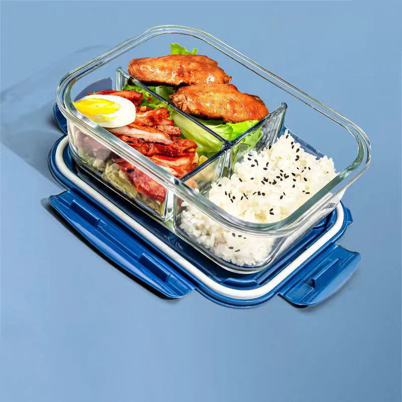 High quality Lunch Box Glass 1050ml Food Storage Box Microwave Bento Box school food containers compartment