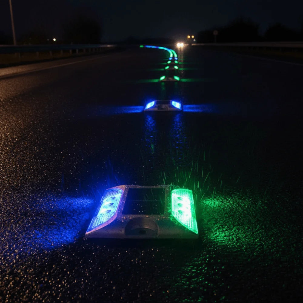 Solar Powered Solar Road Stud Light Outdoor Lighting Durable LED Ground Light Flashing Reflective Traffic Marker Light Garden
