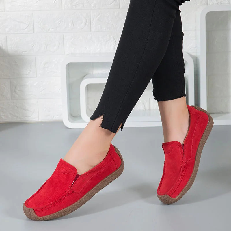 Spring Autumn Women Shoes Big Size Flats Women Suede Loafers Soft Comfortable Women Casual Shoes Slip On Moccasins Shoes Female
