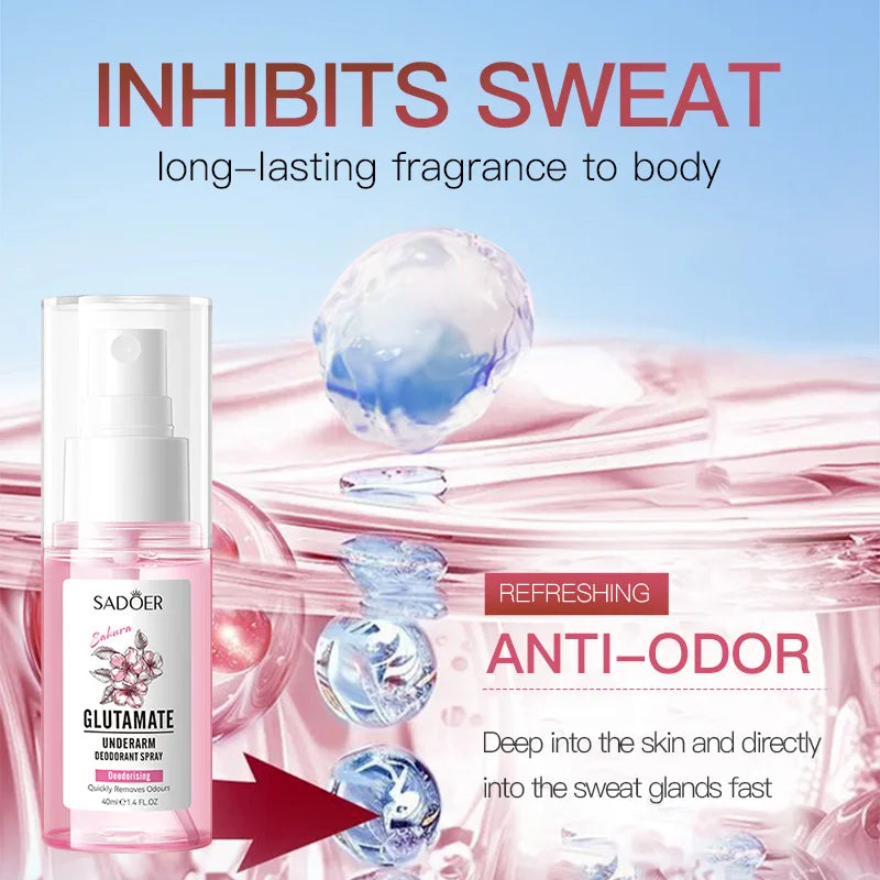 SADOER Cherry Blossom Fragrance Spray Long Lasting Light Scent Alcohol-Free Refreshing Portable Fragrance for Women Daily Office