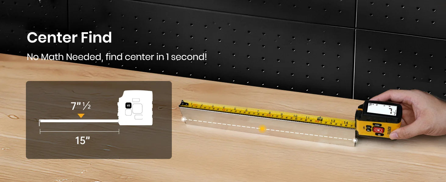 MiLESEEY  2-in-1Digital Reading Tape measure DT20 5m Rechargeable Measurement Tool, for Distance/Area/Volume