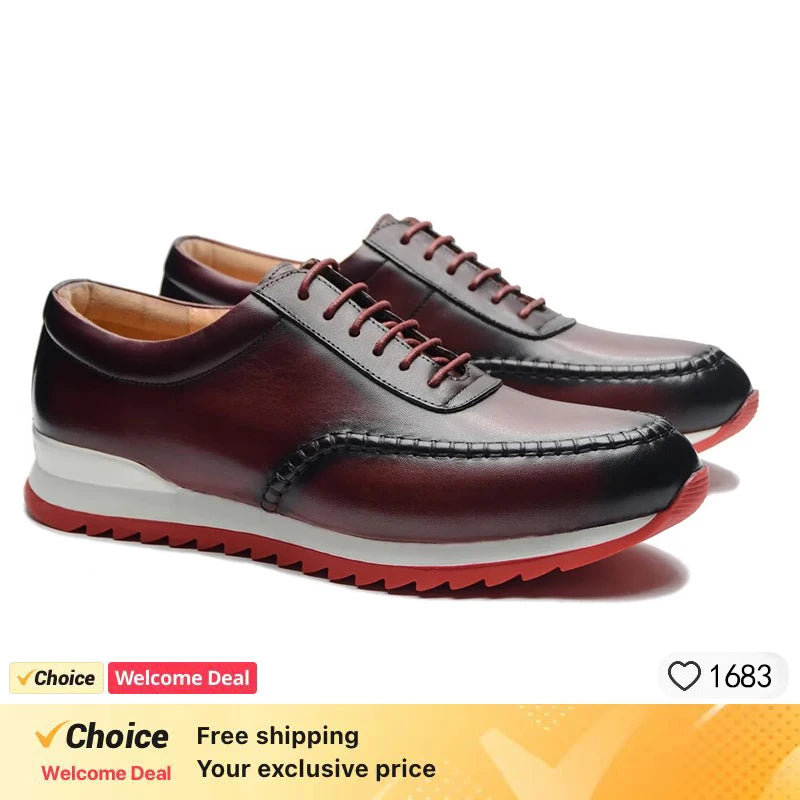 Men Shoes British Genuine Leather Shoes Comfortable Autumn 2026 New Lace Up Casual Shoes Crocodile Pattern Outdoor Men Sneakers