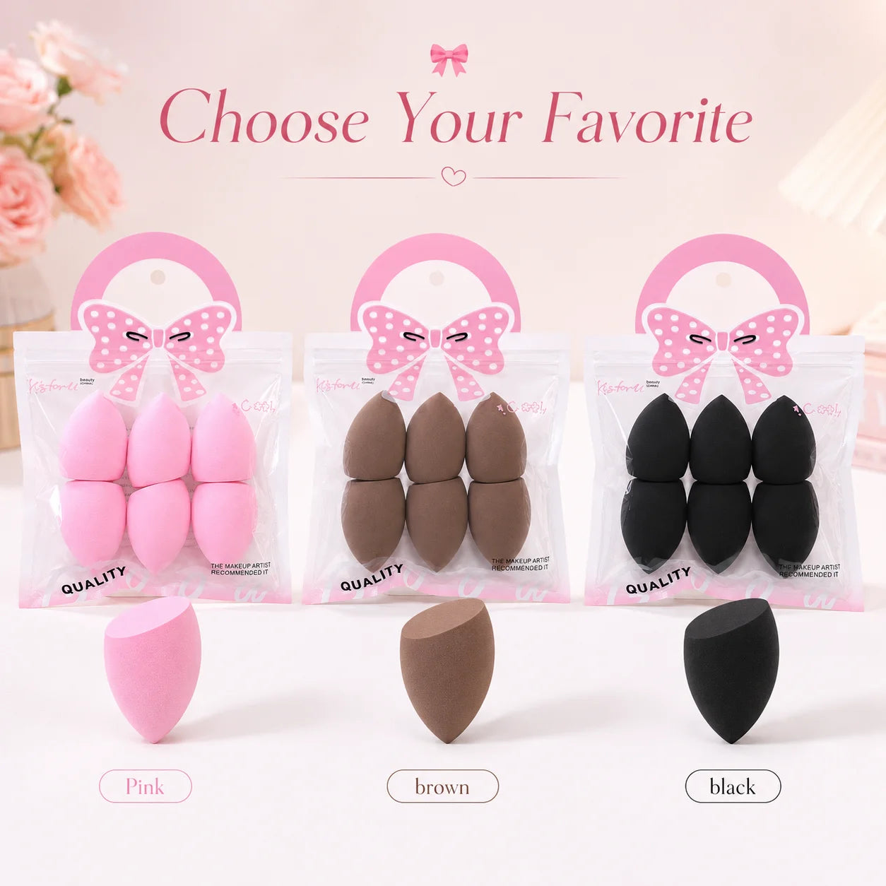6 Beauty Egg Sets, Easily Smudge the Foundation and conceal the Blemishes, and Evenly Apply Makeup on the Curved Section.