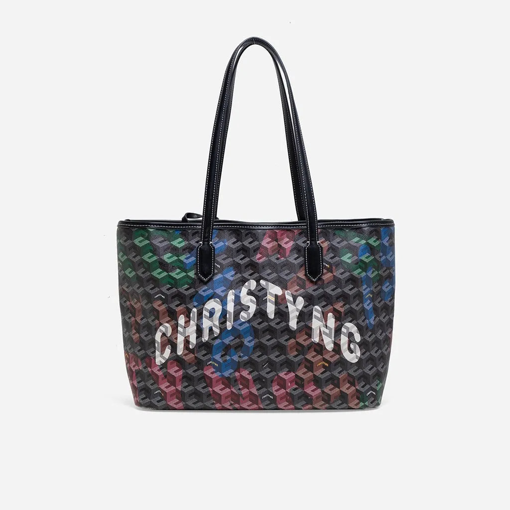 Large Capacity Geometric Print Tote Bag Fashion Women's Handbag Shopper Bag