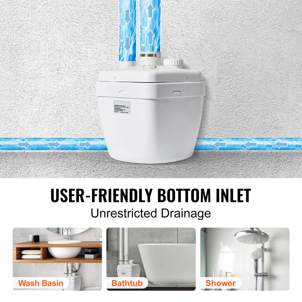 SucceBuy Utility Sink Pump 1/3 HP 120V 1750 GPH Flow 18 ft Head Under-Sink Sump Pump System Heavy-Duty Utility/Laundry Sink Pump
