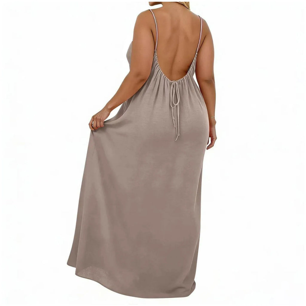 Sexy Suspender Long Dress For Women Plus Size Backless Strappy Maxi Dresses Summer Holiday Beach Party Sundress Robe Vestidos